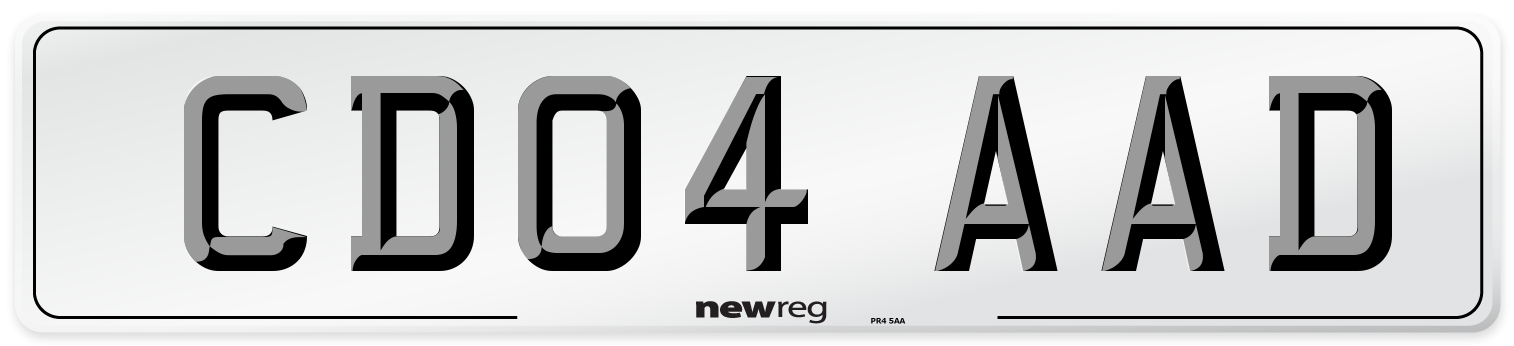 CD04 AAD Number Plate from New Reg